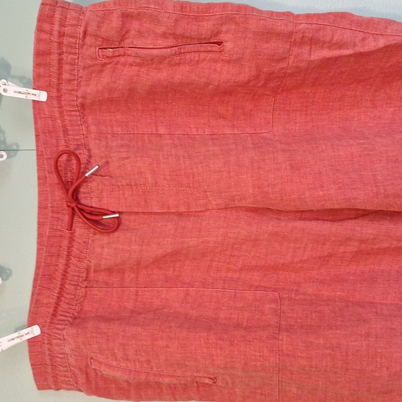 Athleta 100% Linen Dusty Coral Pant Size 16 - Picture 2 of 6
